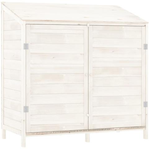 Capanno Da Giardino Bianco 102x52x112cm Legno Massello Di Abete - Foto 1