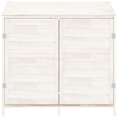 Capanno Da Giardino Bianco 102x52x112cm Legno Massello Di Abete - Foto 2