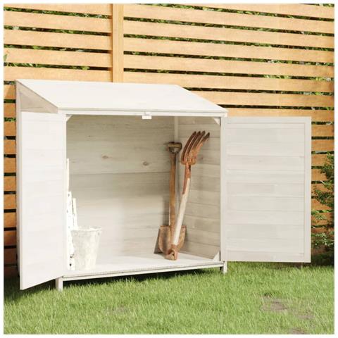 Capanno Da Giardino Bianco 102x52x112cm Legno Massello Di Abete - Foto 8
