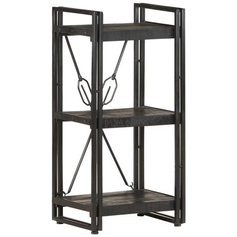 Lusso Casadino - Libreria A 3 Ripiani 40x30x80cm Nero In Legno Massello Di Mango - Foto 2