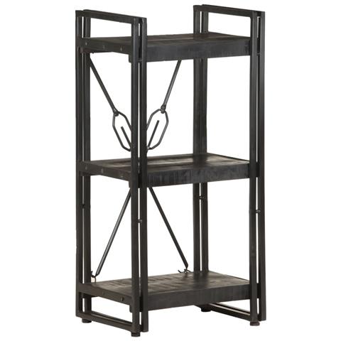 Lusso Casadino - Libreria A 3 Ripiani 40x30x80cm Nero In Legno Massello Di Mango - Foto 8