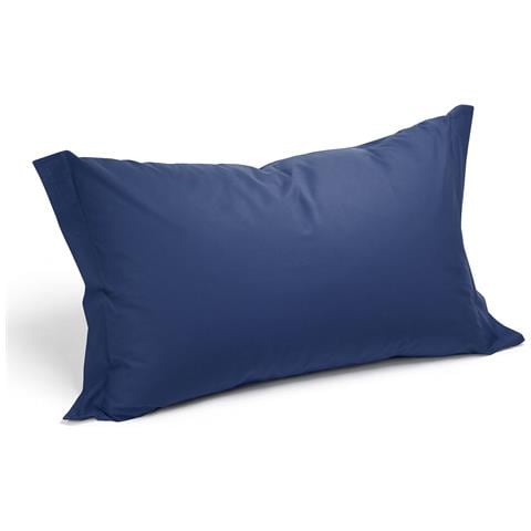 Coppia Federe In Cotone Colore Blu Misura Standard - Foto 2