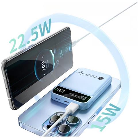 I-CHARGE-10LCDBL batteria portatile Polimeri di litio (LiPo) 10000 mAh Carica wireless Blu - Foto 2