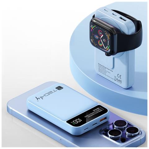 I-CHARGE-10LCDBL batteria portatile Polimeri di litio (LiPo) 10000 mAh Carica wireless Blu - Foto 8