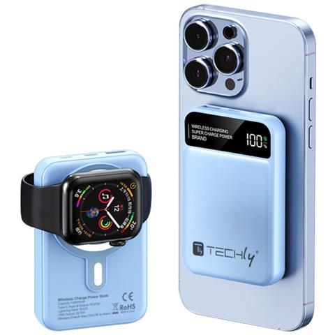 I-CHARGE-10LCDBL batteria portatile Polimeri di litio (LiPo) 10000 mAh Carica wireless Blu - Foto 1