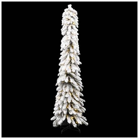 Albero di Natale Artificiale con 130 LED e Neve Floccata 210 cm - Foto 2