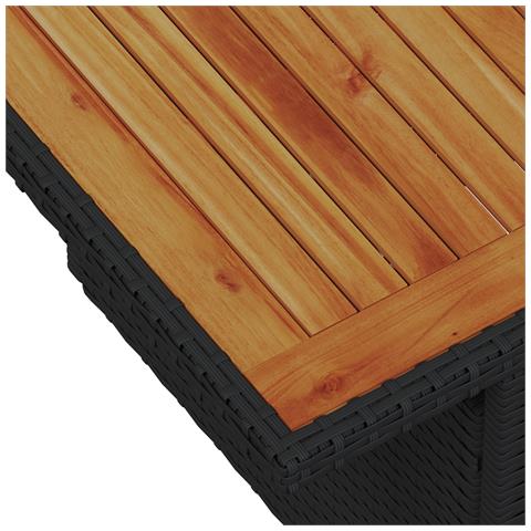 Set Divano Giardino 11 Pezzi con Cuscini Polyrattan Nero Acacia, Divano Giardino 2-Persone con Cuscini Polyrattan Nero - Foto 9