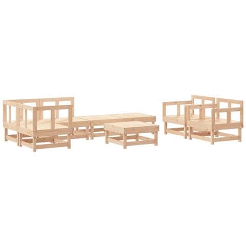 Set Salotto da Giardino 8 pz in Legno Massello di Pino - Foto 1
