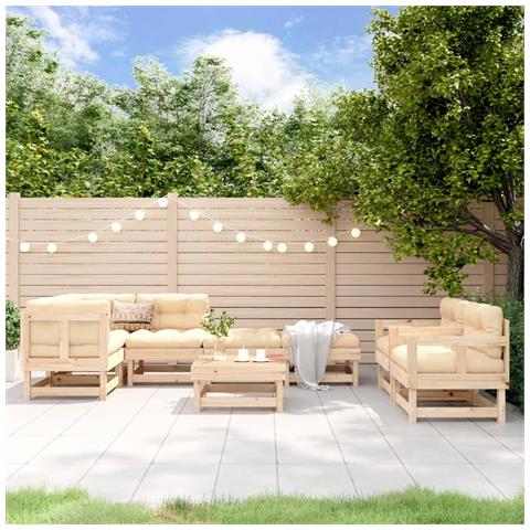 Set Salotto da Giardino 8 pz in Legno Massello di Pino - Foto 2