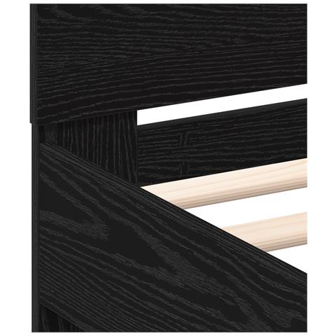 Struttura Letto  con Luci LED Nero Rovere 75x190 cm Legno Tecnico - Foto 9