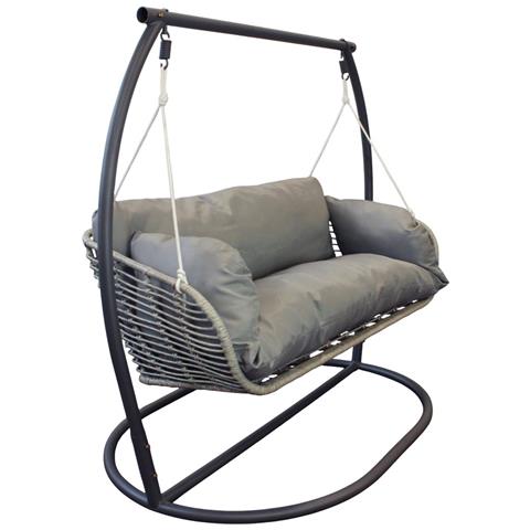 Jura - Dondolo Due Posti Con Struttura In Metallo Bianca O Antracite - Foto 1