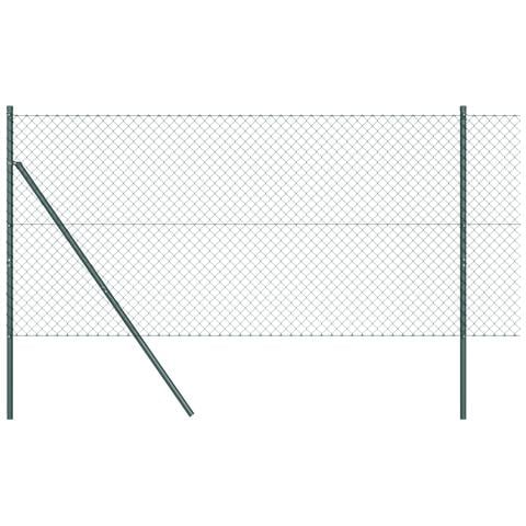 Recinzione a Catena con 13 Posti 1x25 m Acciaio Zincato Verde - Foto 1