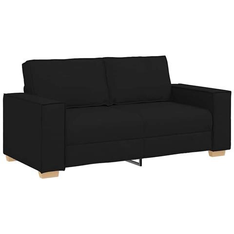 Divano a 2 posti Nero 140 cm Tessuto - Foto 1