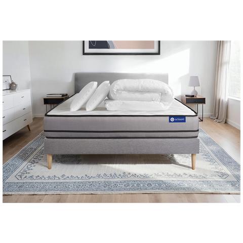 Pacchetto Letto Completo - Materasso 160x200cm + Box Spring Con Doghe (kit) + 2 Cuscini + Piumino - Actimemo Night - Foto 1