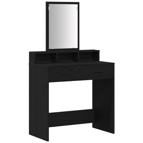 Toeletta con Cassetti Rovere Nero 79x41x140 cm - Foto 1