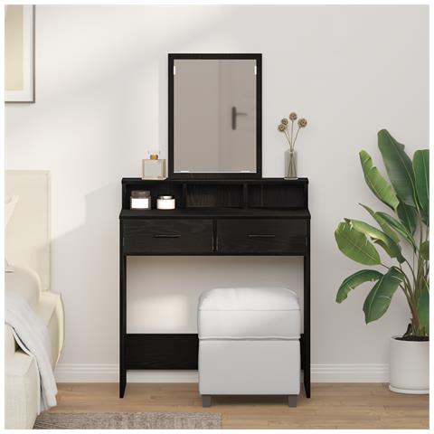 Toeletta con Cassetti Rovere Nero 79x41x140 cm - Foto 2