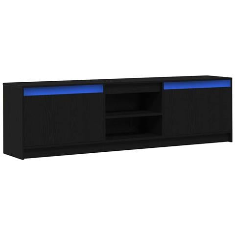 Mobile TV Nero 182 x 34 x 50 cm Legno multistrato - Foto 1