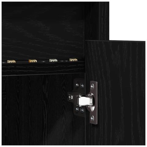 Mobile TV Nero 182 x 34 x 50 cm Legno multistrato - Foto 9