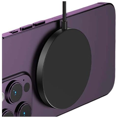 Caricatore Wireless Magsafe E Qi 15w Serie Vanguard Ricarica Rapida, Nero Trasparente - Foto 2