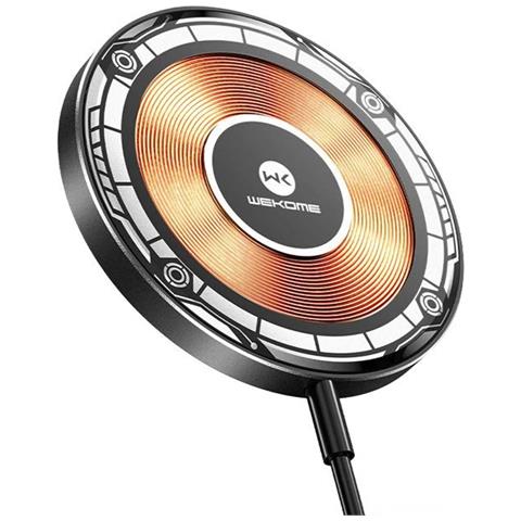 Caricatore Wireless Magsafe E Qi 15w Serie Vanguard Ricarica Rapida, Nero Trasparente - Foto 1