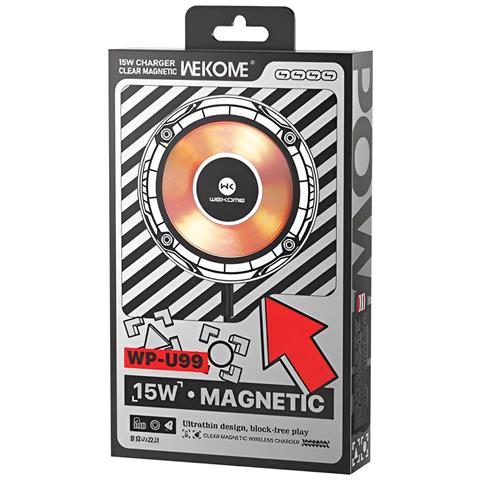 Caricatore Wireless Magsafe E Qi 15w Serie Vanguard Ricarica Rapida, Nero Trasparente - Foto 5