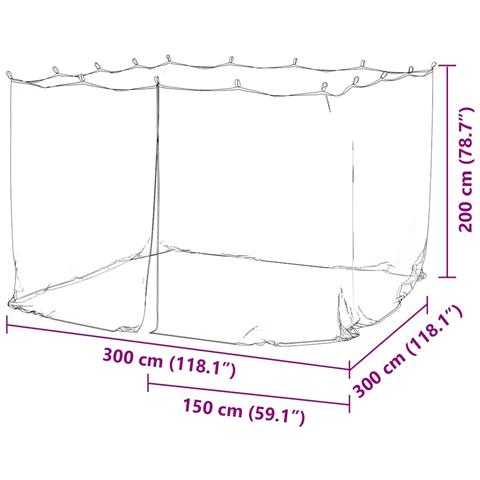 Zanzariera 156 Rete Bianca 300x300x200 cm - Foto 9