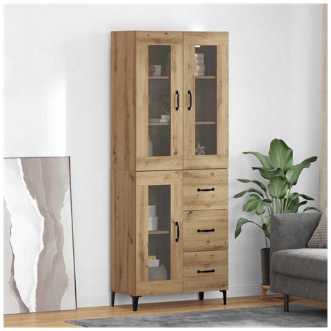 Credenza con cassetto Rovere artigianale 69,5 x 34 x 180 cm - Foto 2