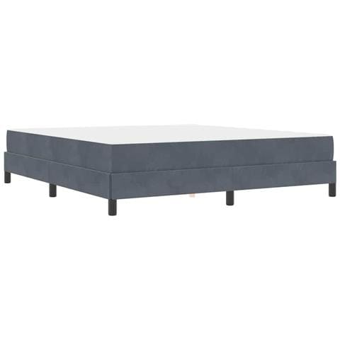 Letto a molle con materasso Grigio scuro 180 x 220 cm Tessuto - Foto 1