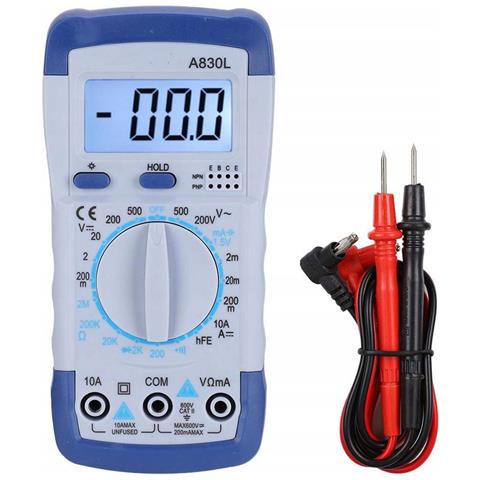Multimetro Digitale A830l - Display Lcd Hd, Misura Tensione Ac /dc, Corrente, Resistenza | Uso Universale Per Elettronica Ed Elettrotecnica - Foto 1