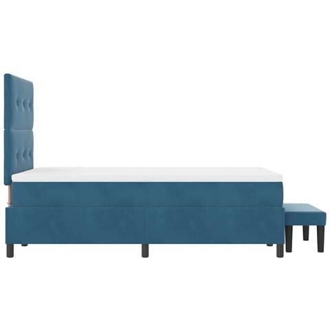 Letto a molle con materasso Blu scuro 120 x 190 cm Velluto - Foto 9
