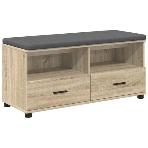 Panca per ingresso con cuscino Rovere Sonoma 100 x 38 x 46 cm - Foto 1