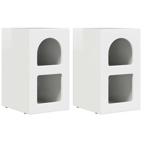 Comodino 2 pcs Bianco Lucido 29,5 x 33,5 x 50 cm - Foto 1
