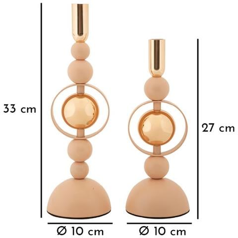 Portacandela Vkh928-oro-acciaio-10x10x33 Cm - Foto 5