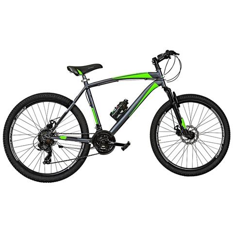 Bici Da Uomo Mountain Bike Misura 27,5 Bicicletta Mtb Nevada Cambio 21v Con Forcella Ammortizzata E Freni A Disco Meccanici - 54 Titanio Verde Fluo Opaco - Foto 1