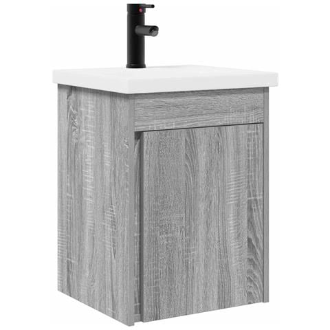 Mobile bagno con rubinetto Sonoma grigio 42 x 40 x 74,5 cm - Foto 1
