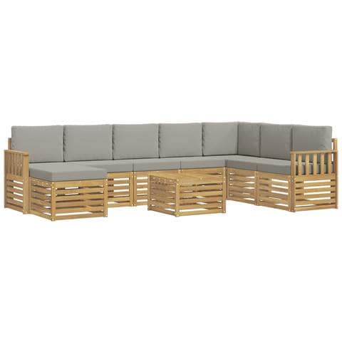 Set di divani da esterno 7 pcs Bianco e Grigio Chiaro - Foto 1