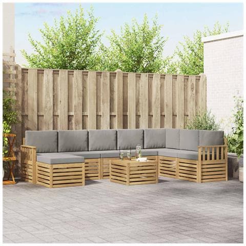 Set di divani da esterno 7 pcs Bianco e Grigio Chiaro - Foto 2