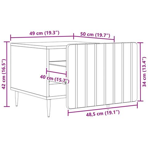 Tavolino da salotto con cassetto Legno antico 49 x 50 x 42 cm - Foto 9