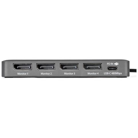 QUAD-USB-DP-ADAPT replicatore di porte e docking station per laptop Cablato USB 3.2 Gen 1 (3.1 Gen 1) Type-C Grigio - Foto 2