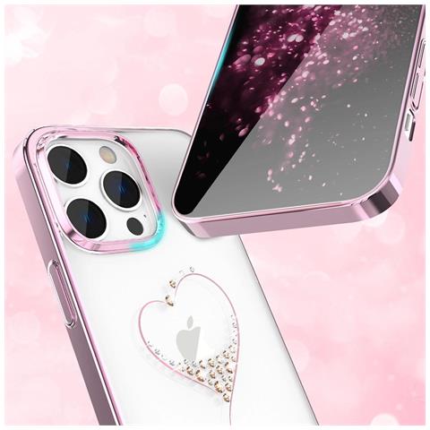 Kingxbar Wish Series Custodia Per Iphone 14 Plus Decorata Con Cristalli Rosa - Foto 1