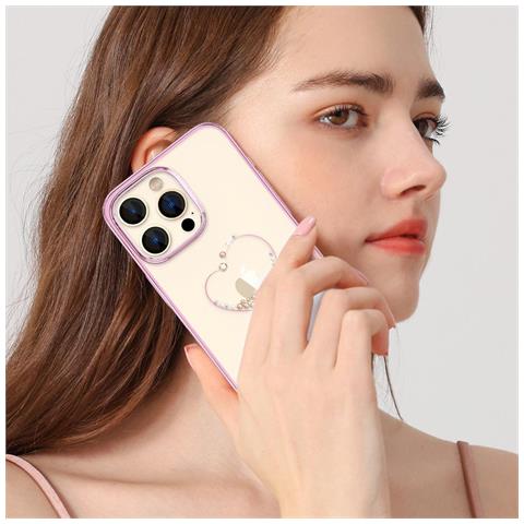 Kingxbar Wish Series Custodia Per Iphone 14 Plus Decorata Con Cristalli Rosa - Foto 2