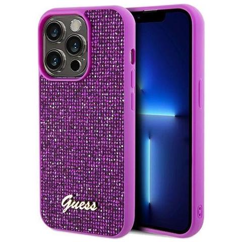 Iphone 14 Pro Max - Custodia Fucsia Guess Disco Metal Script - Foto 1