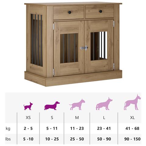 Mobile da cassa per cani Rovere Artigianale 90 x 47,5 x 80 cm - Foto 9