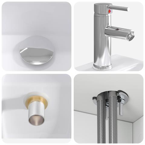 Set di mobili per il bagno 2 pz Bianco Lucido - Foto 2