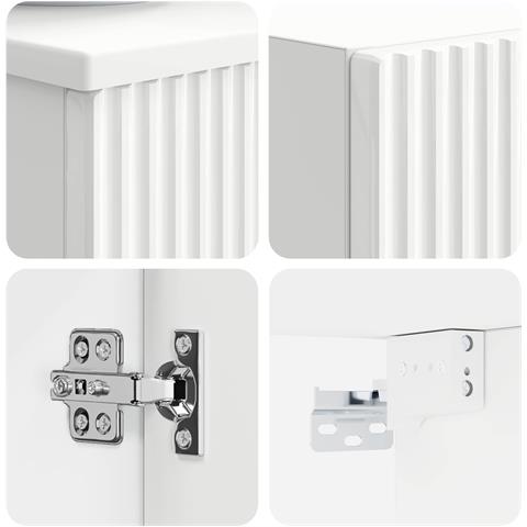 Set di mobili per il bagno 2 pz Bianco Lucido - Foto 10