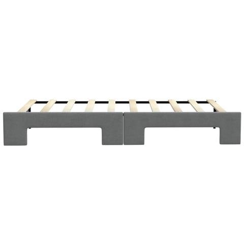 Divano Letto Letto Estraibile Grigio Scuro 100x190 cm Tessuto - Foto 9
