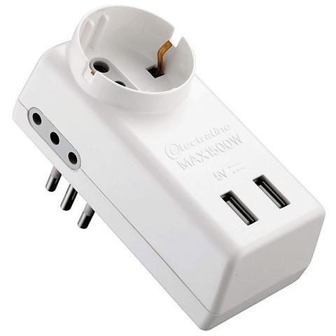 Adattatore 1 Presa Schuko / 10a+2 Prese 10a+2prese Usb - Foto 3