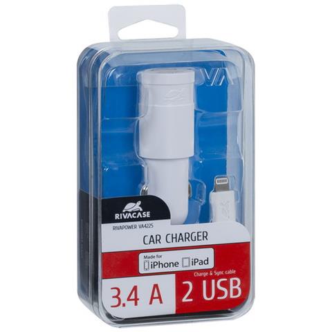 Caricabatteria da Auto VA4225 WD2 EN 2 USB Colore Bianco - Foto 4