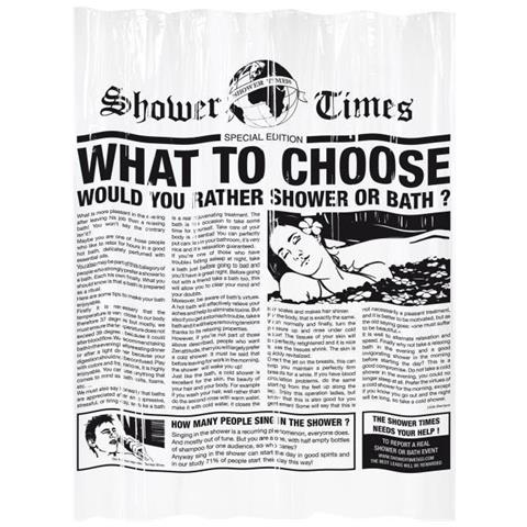 Design 707965 tenda Di Doccia O Vasca Tipo Giornale, Peva, Trasparente, 180 x 200 cm - Foto 1