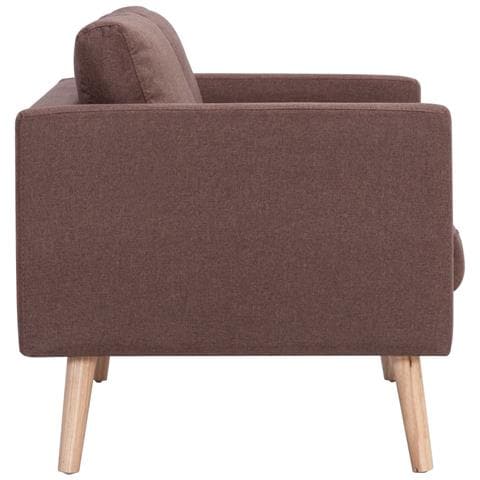 Divano A 2 Posti In Tessuto Marrone - Foto 2